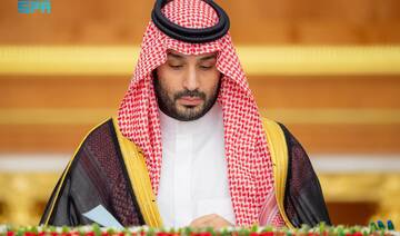 Saudi Crown Prince Mohammed bin Salman attends the Cabinet session on Tuesday. (SPA) 