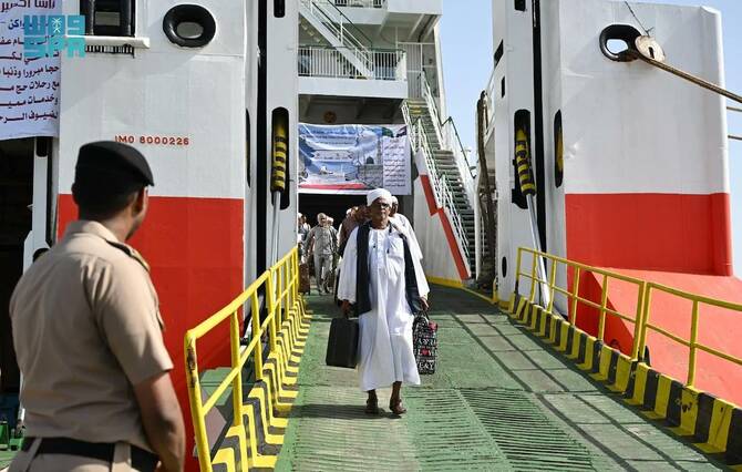 1,407 Sudanese pilgrims arrived at Jeddah Islamic Port on Wednesday ahead of Hajj 2025. (SPA)