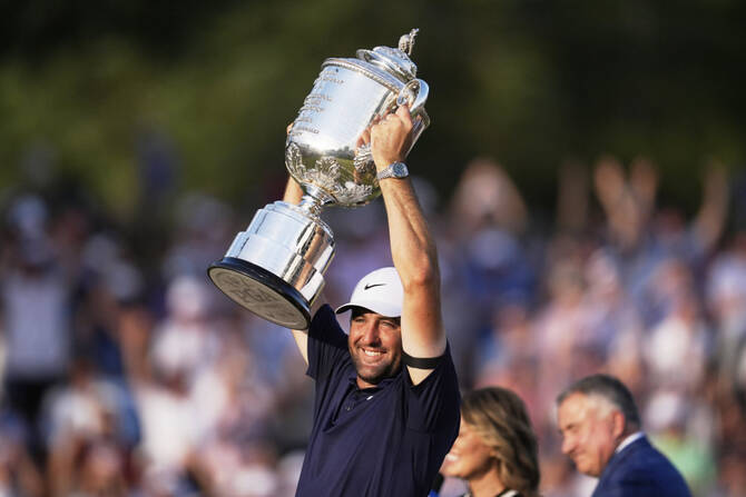 Scheffler pulls away to win PGA Championship for 3rd major title