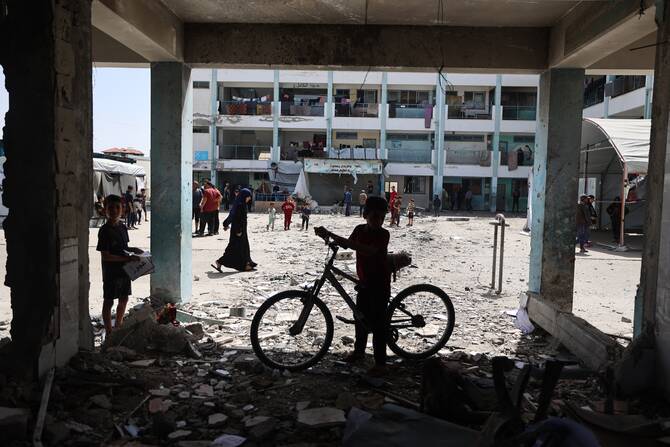 Five Palestinians killed in Israeli airstrike on school shelter in central Gaza